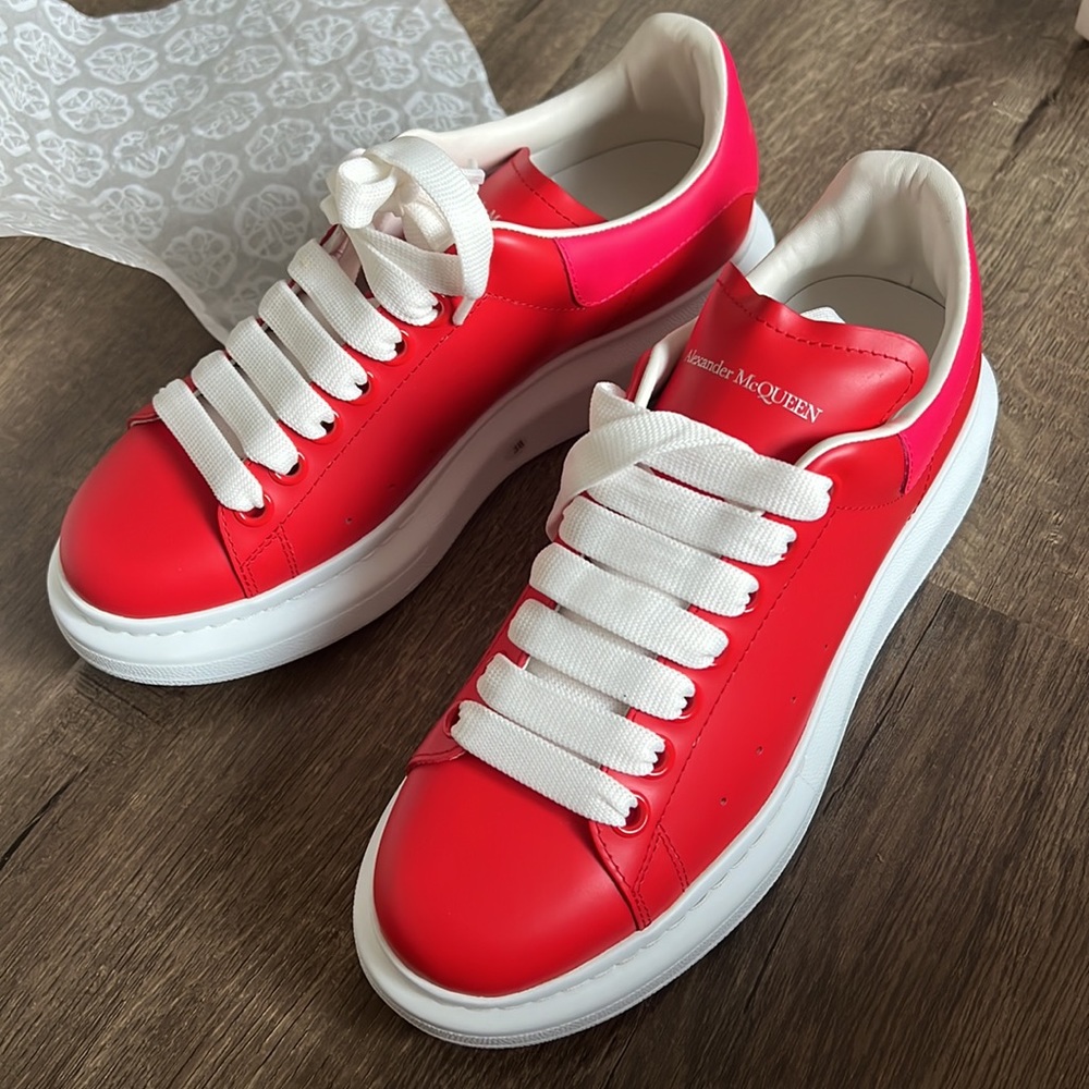 New Alexander McQueen poppy red sneakers